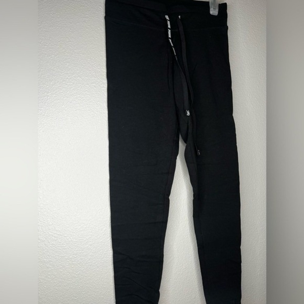 PINK Victoria's Secret Black Drawstring Jogger Leggings Activewear Women's XS